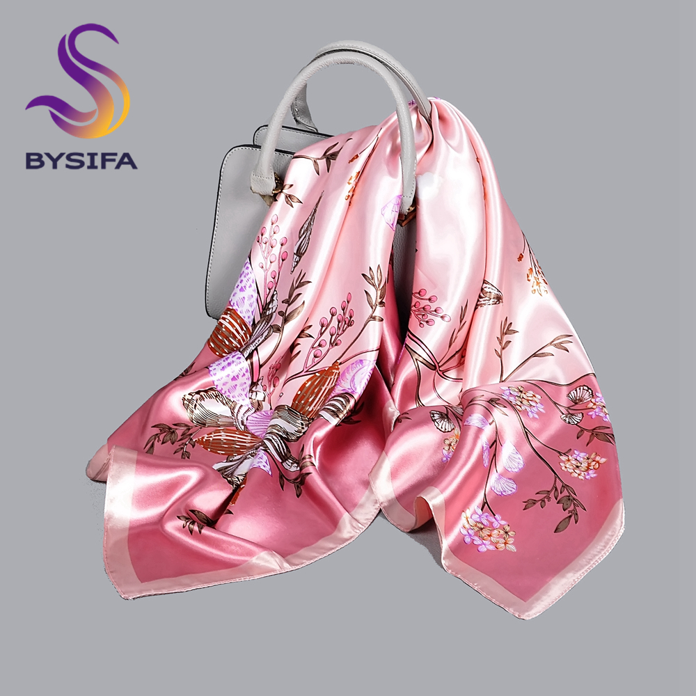 Shawl Wrap Winter - BYSIFA| Pink New Silk Shawl Scarf