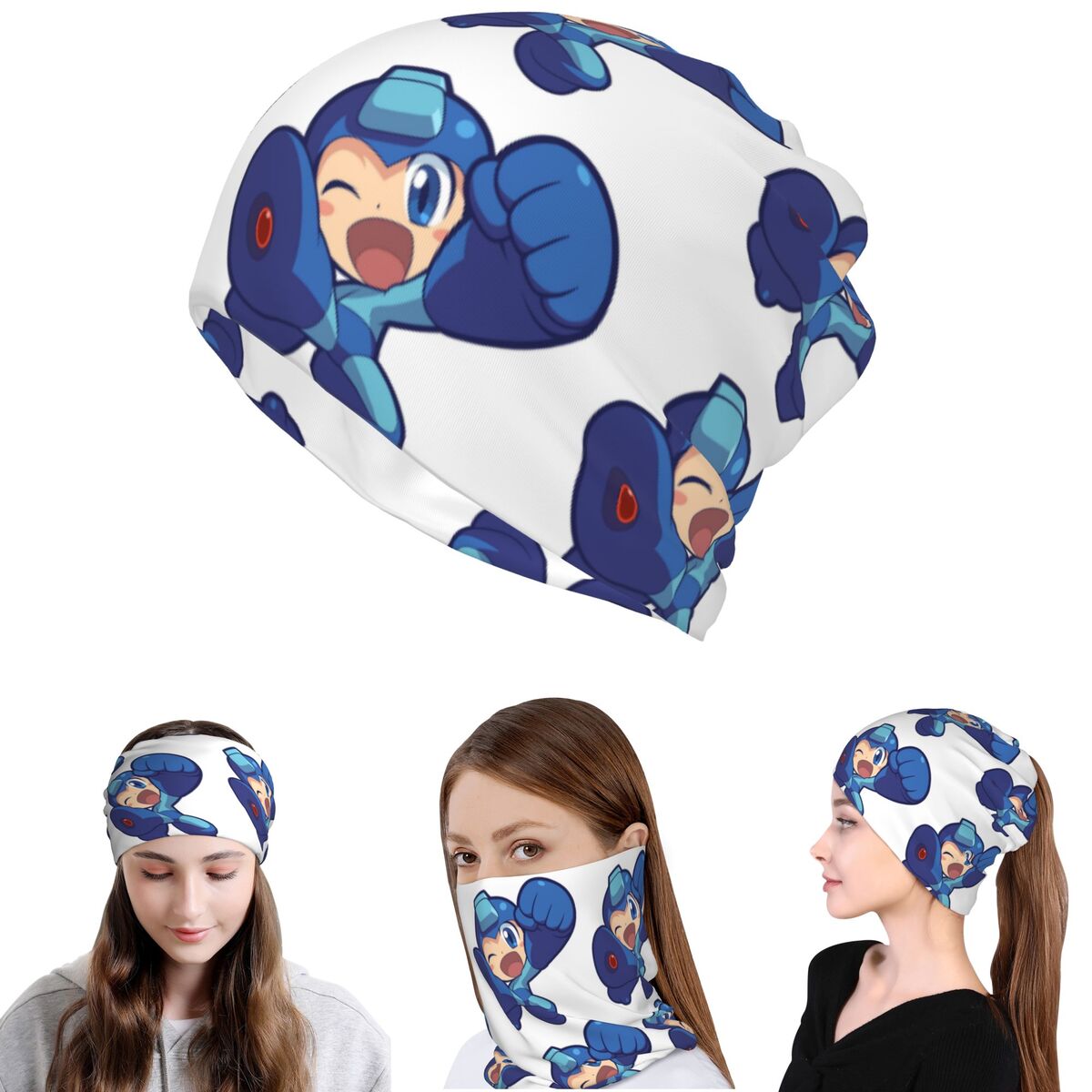 Knit Beanie Hat Warm - Megaman Video Game Mega Man Bandana