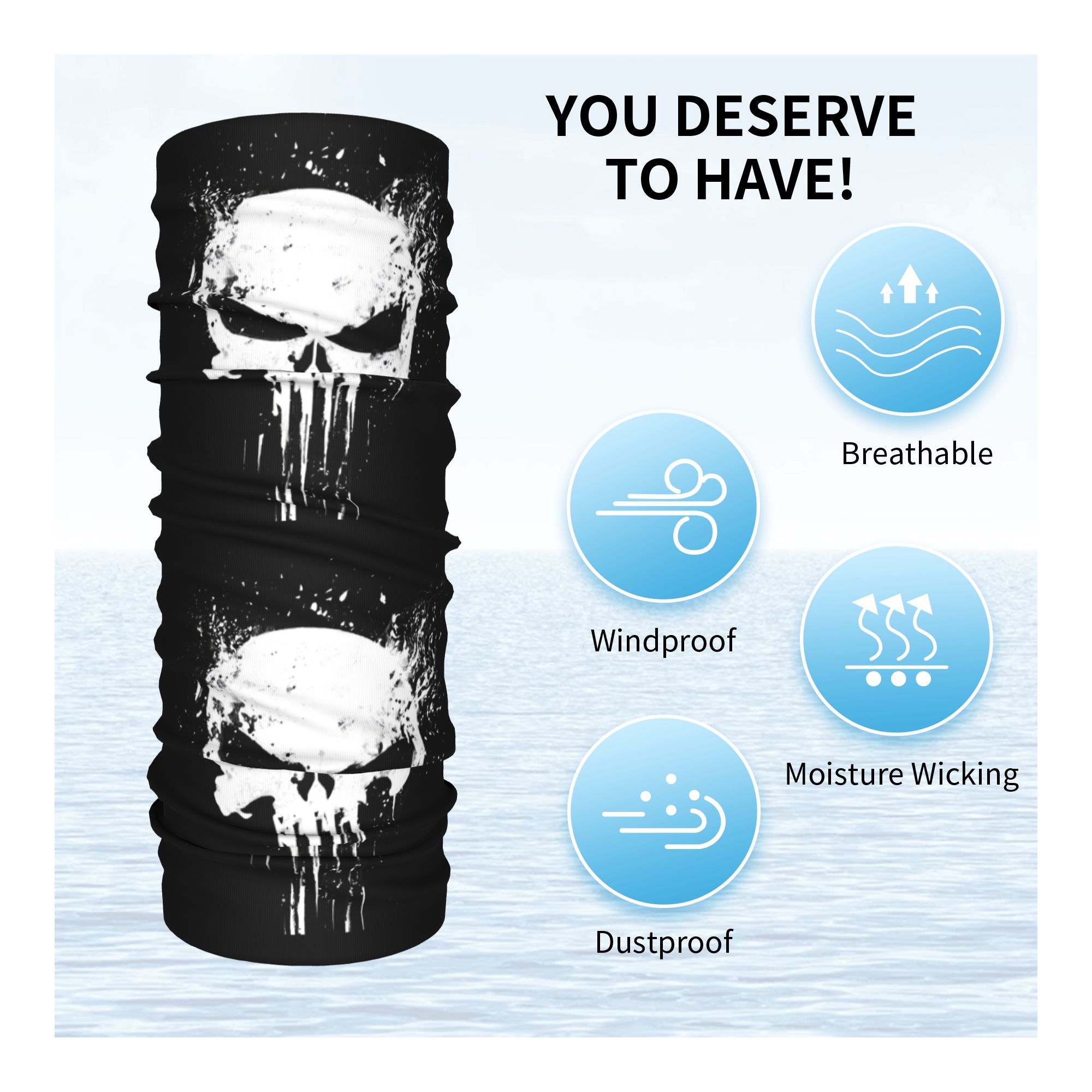 Custom Skeleton Skull Bandana  – Neck Gaiter Fleece Bewertung und Preis