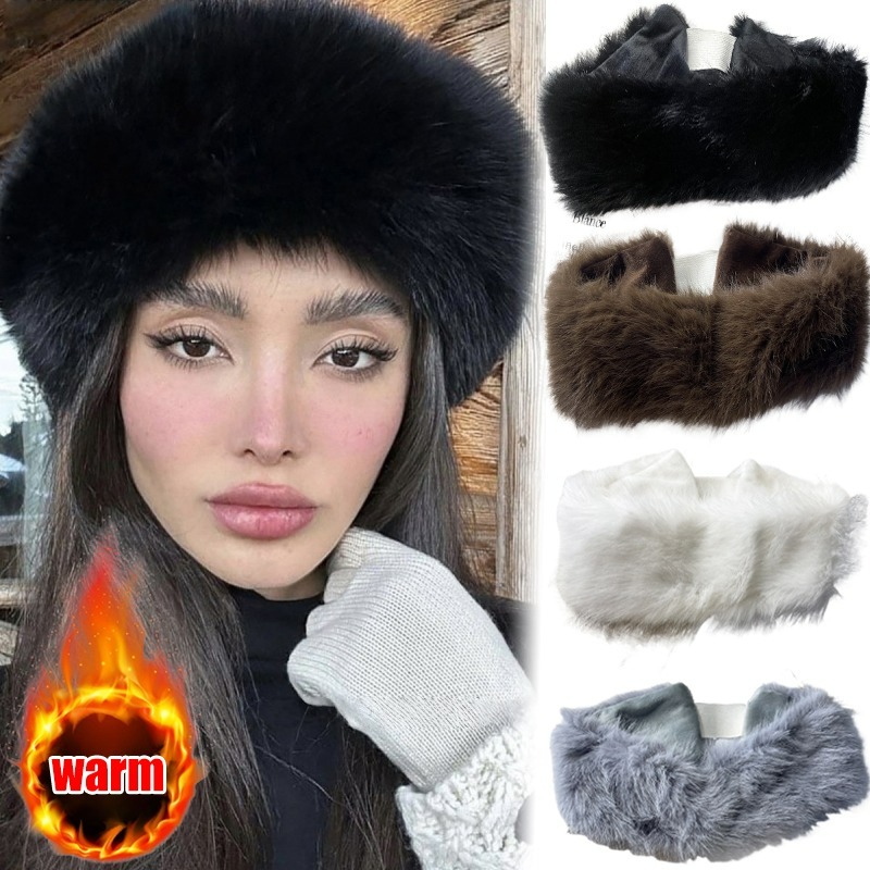 Wide Band Fur Headband Winter  – Fleece Ear Warmer Band Bewertung und Preis