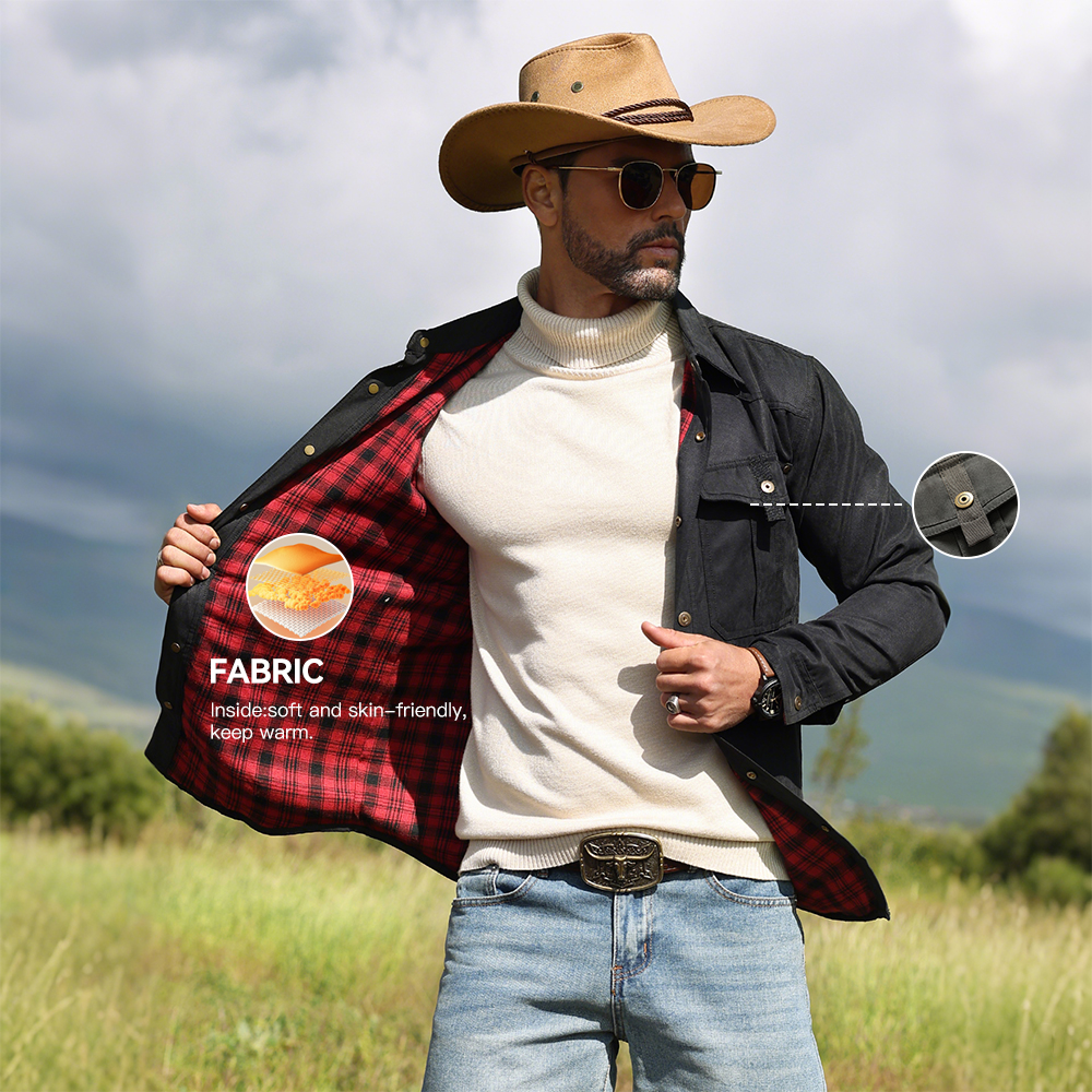 Men's Jackets Spring Flannel L – Flannel Shirt Lined Bewertung und Preis