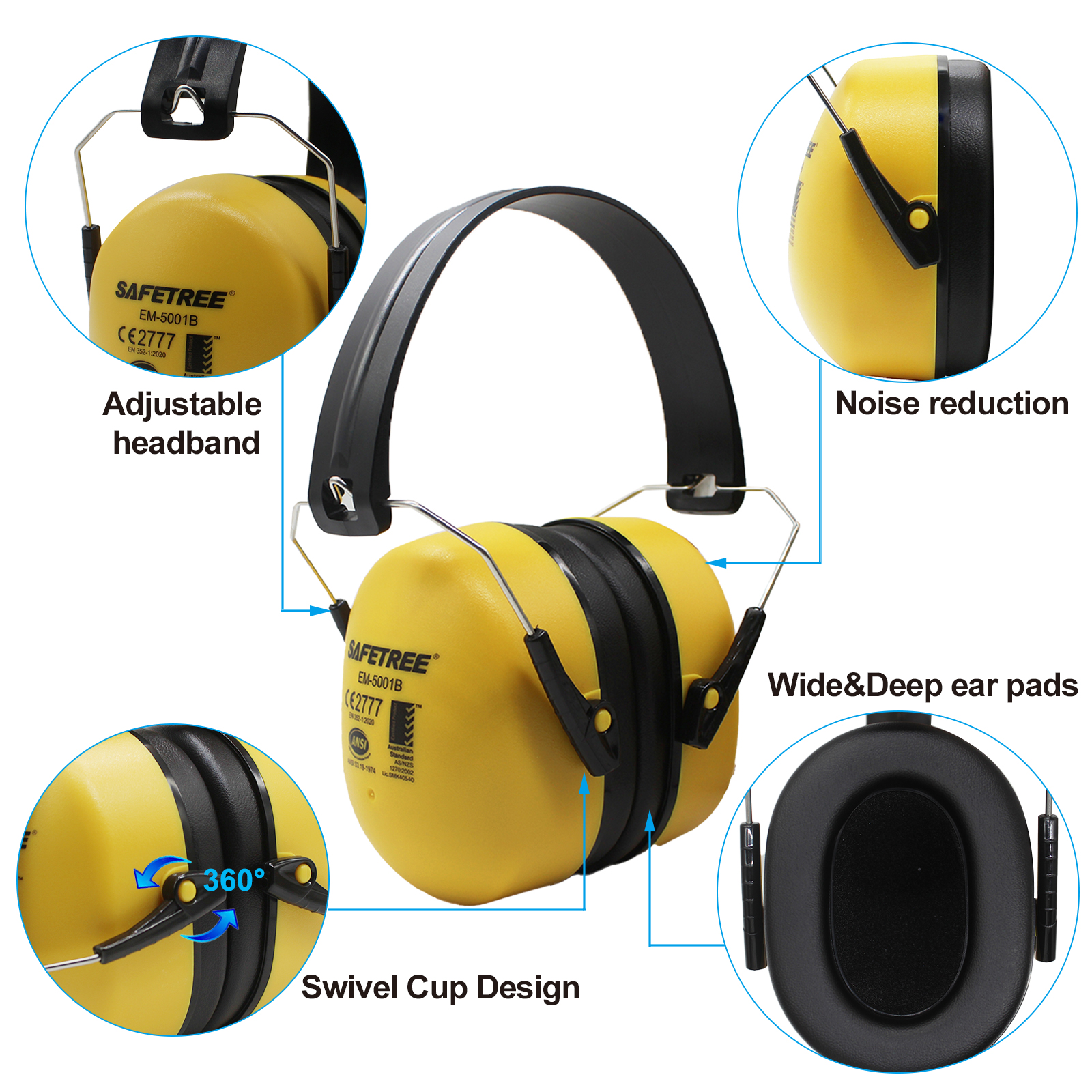 Safetree CE En 352-1: 2002 Fol – Earmuffs Foldable Bewertung und Preis