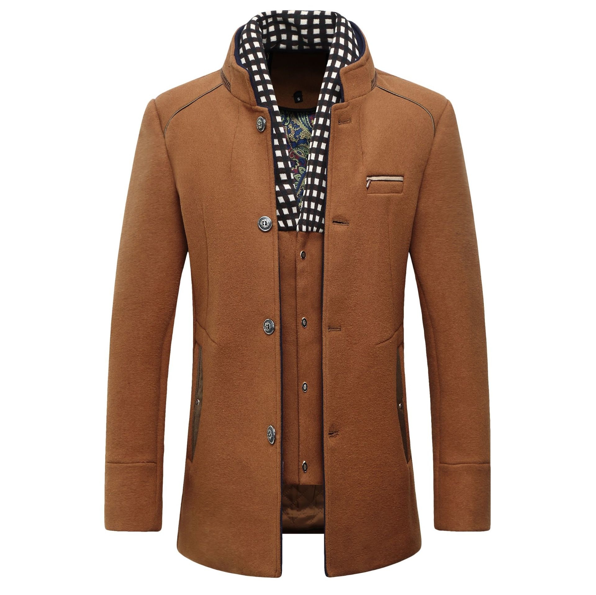 Fashion Men's Wool jacket Clas – Wool Coat Peacoat Bewertung und Preis