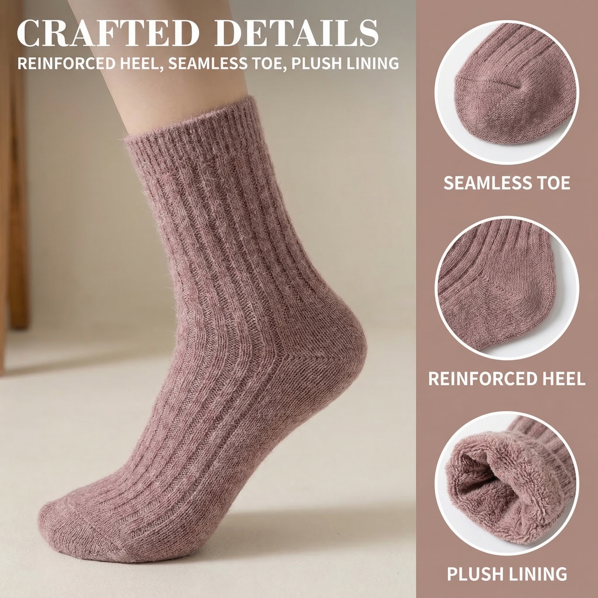Wool Socks Women's Female Wint – Thermal Sock Wool Bewertung und Preis