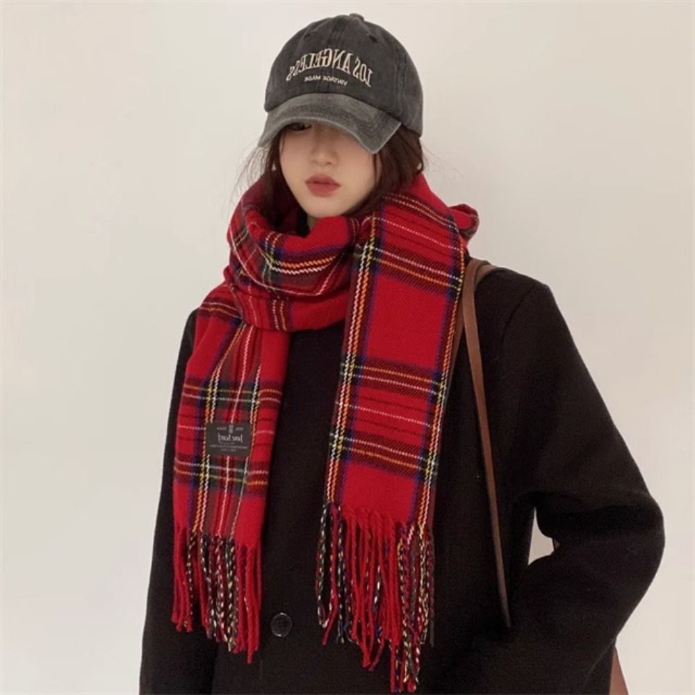 Retro Tassel Plaid Wool Scarf  – Wool Scarf Men Bewertung und Preis