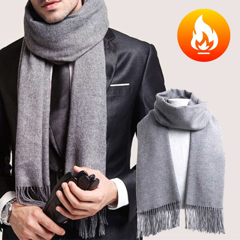 Autumn And Winter Solid Color  – Wool Scarf Men Bewertung und Preis