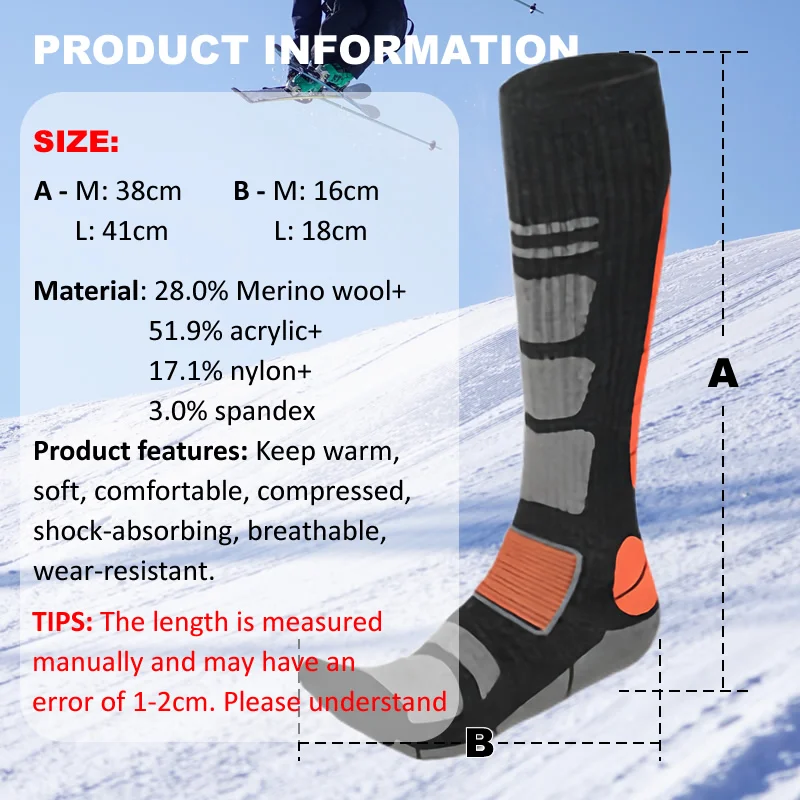 1 Pair Merino Wool Ski Socks M – Thermal Sock Wool Bewertung und Preis