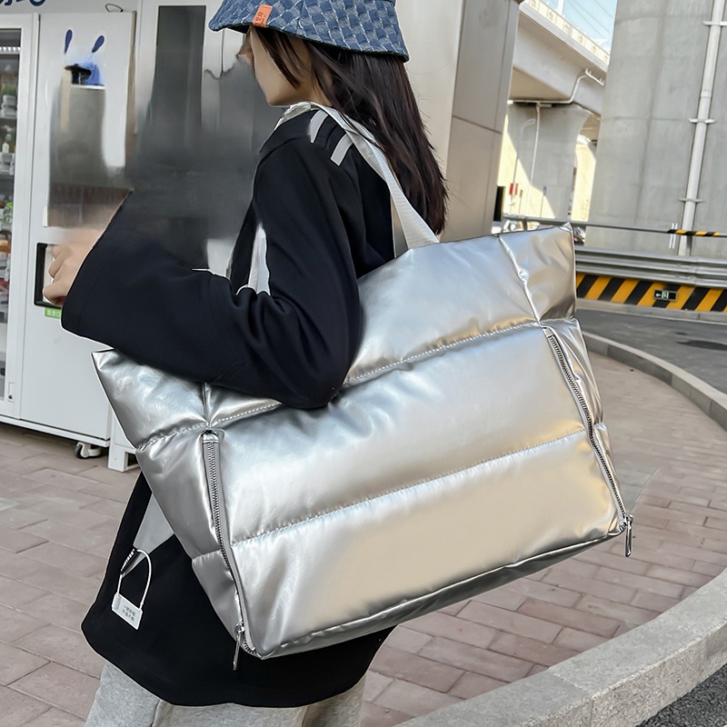 Women Y2k Silver Shoulder Bag  – Down Jacket Packable Bewertung und Preis