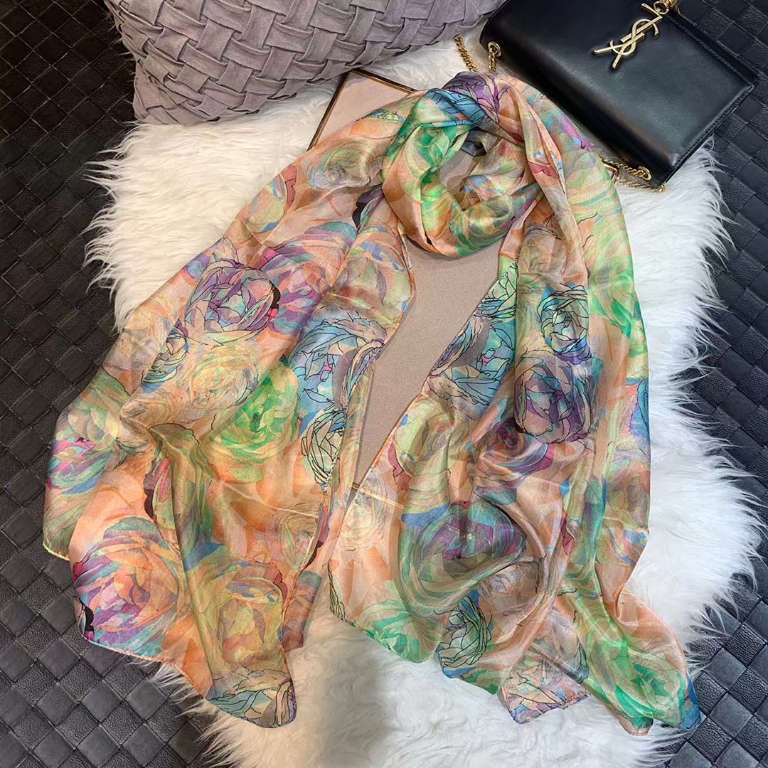 Ladies Green 100% Silk Scarf S – Shawl Wrap Winter Bewertung und Preis
