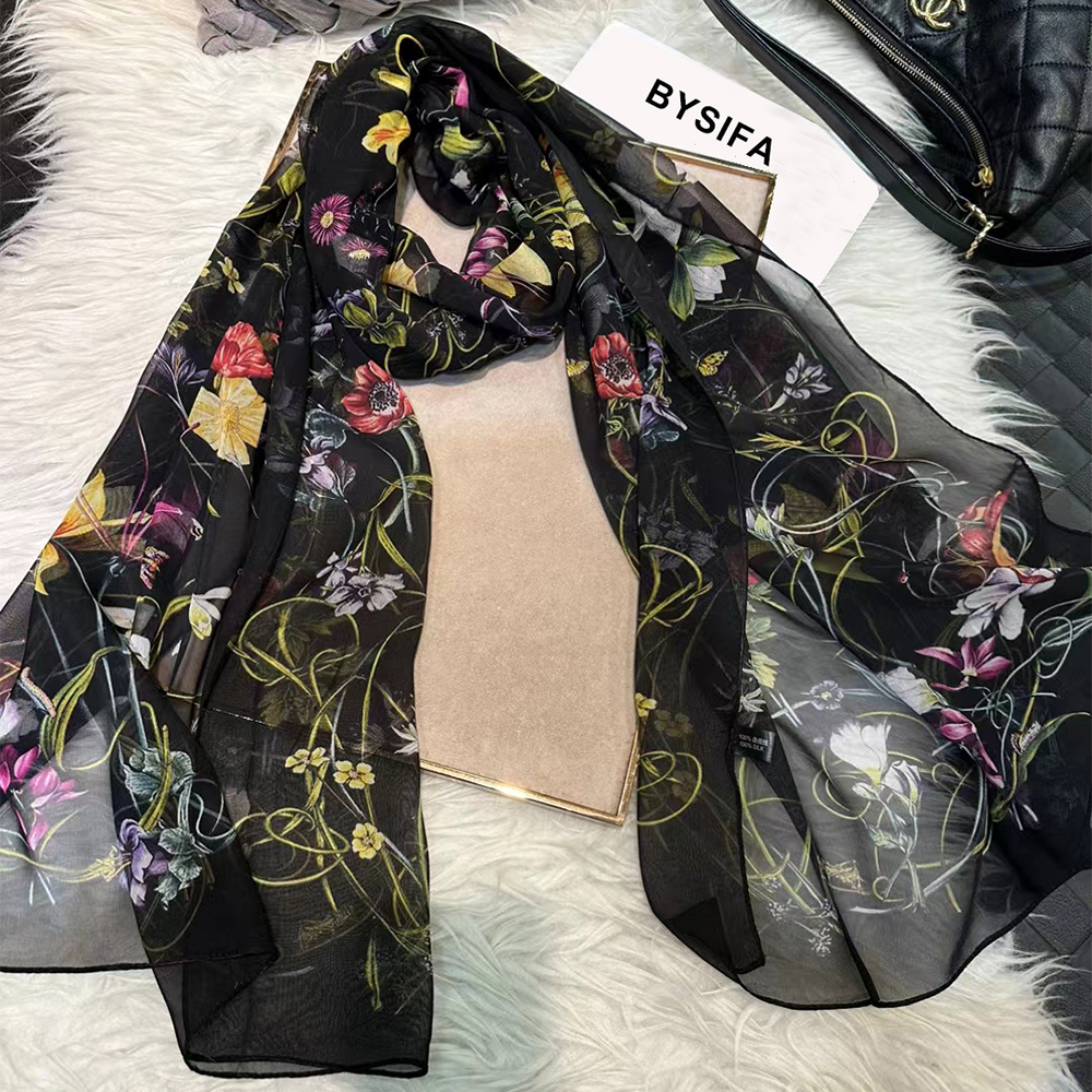 BYSIFA|New Black Pure Silk Wom – Shawl Wrap Winter Bewertung und Preis
