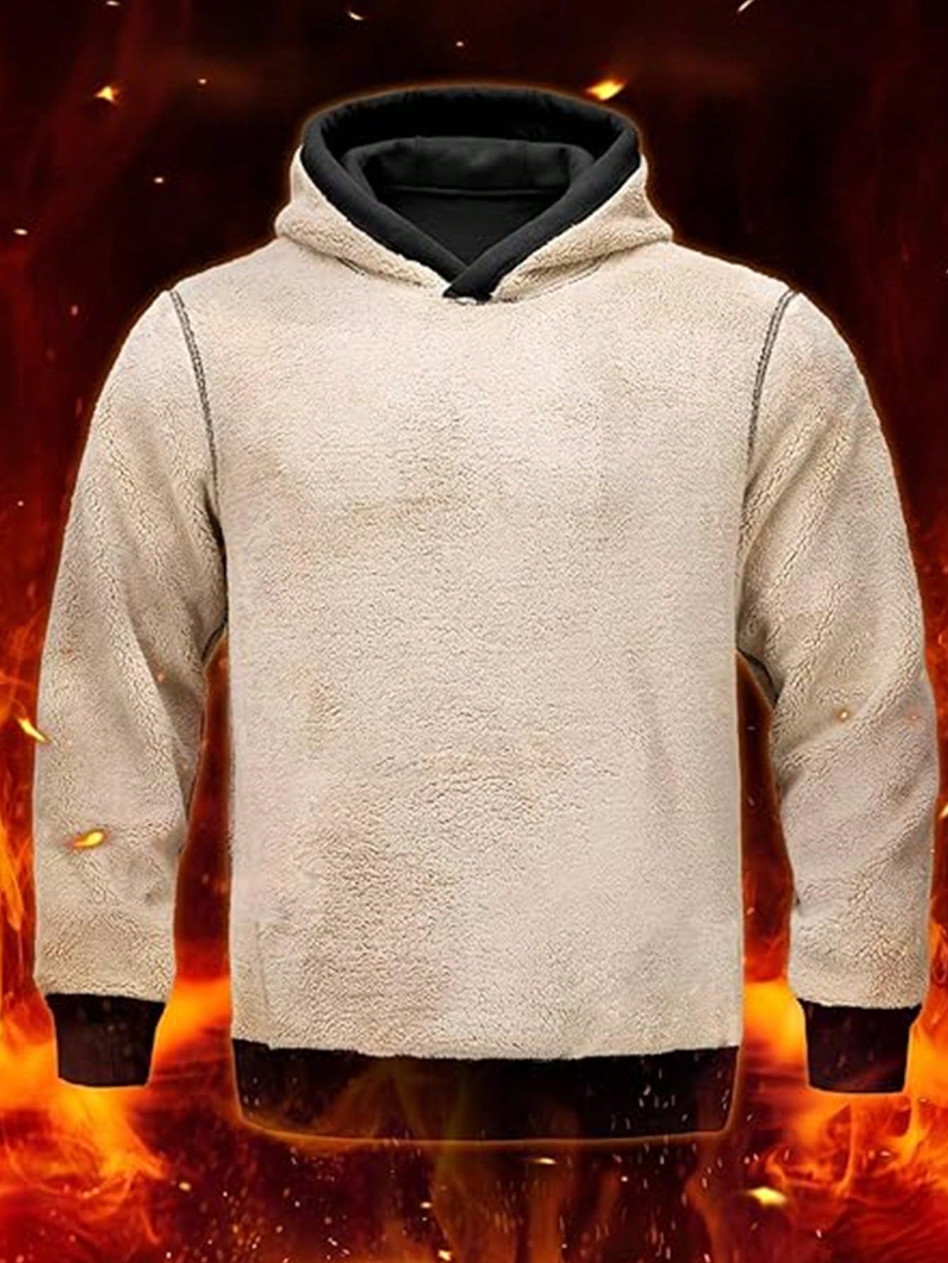 Men's Black Sherpa-Lined Hoodi – Sherpa Hoodie Fleece Bewertung und Preis