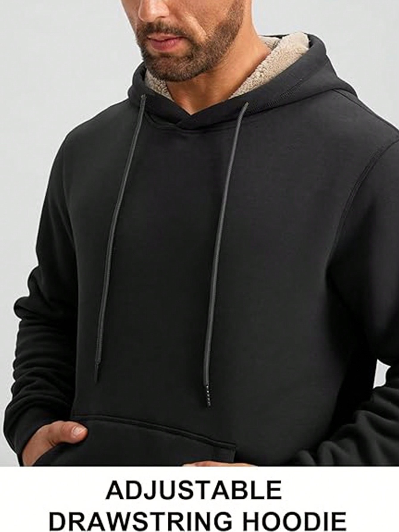 Men's Black Sherpa-Lined Hoodi – Sherpa Hoodie Fleece Bewertung und Preis