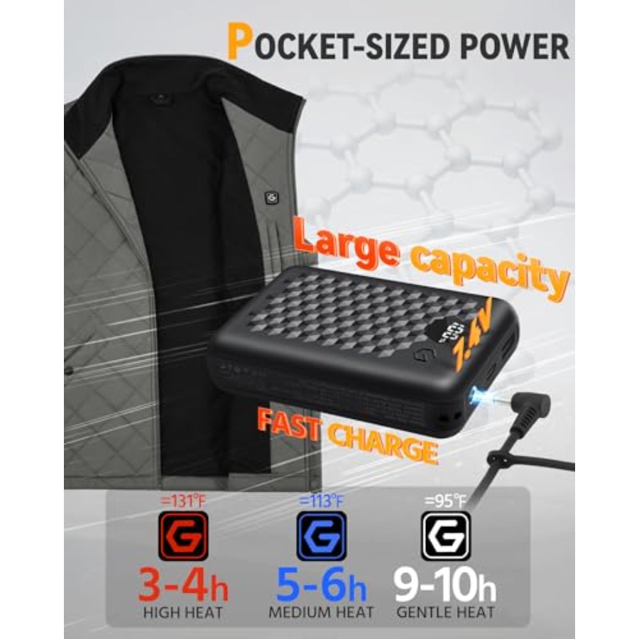Wulcea Graphene Heated Vest Fo – Heated Vest Battery Bewertung und Preis