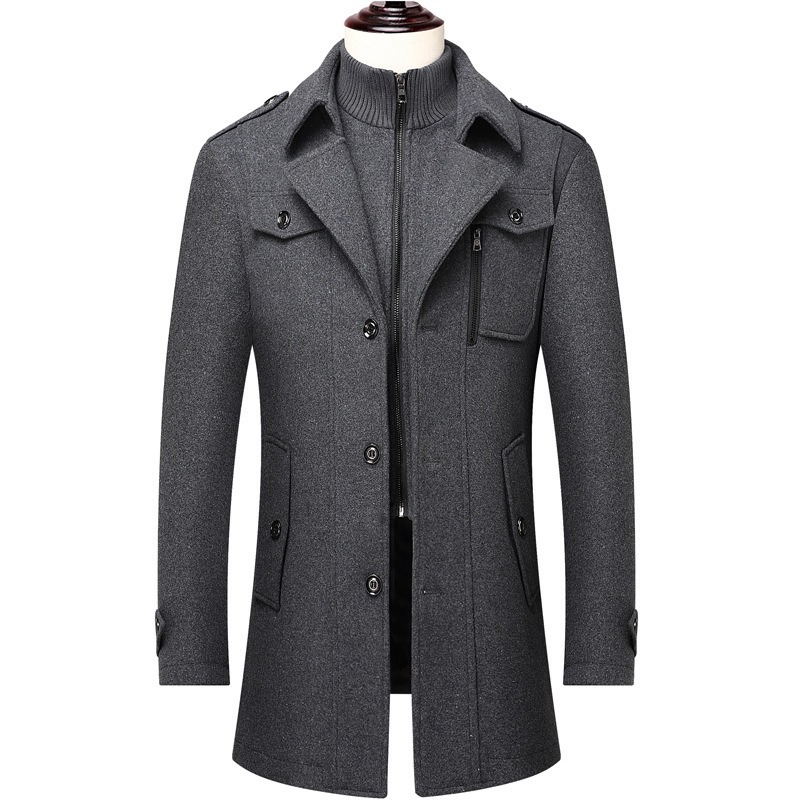 Men's Winter Wool Blend Coat D – Wool Coat Peacoat Bewertung und Preis