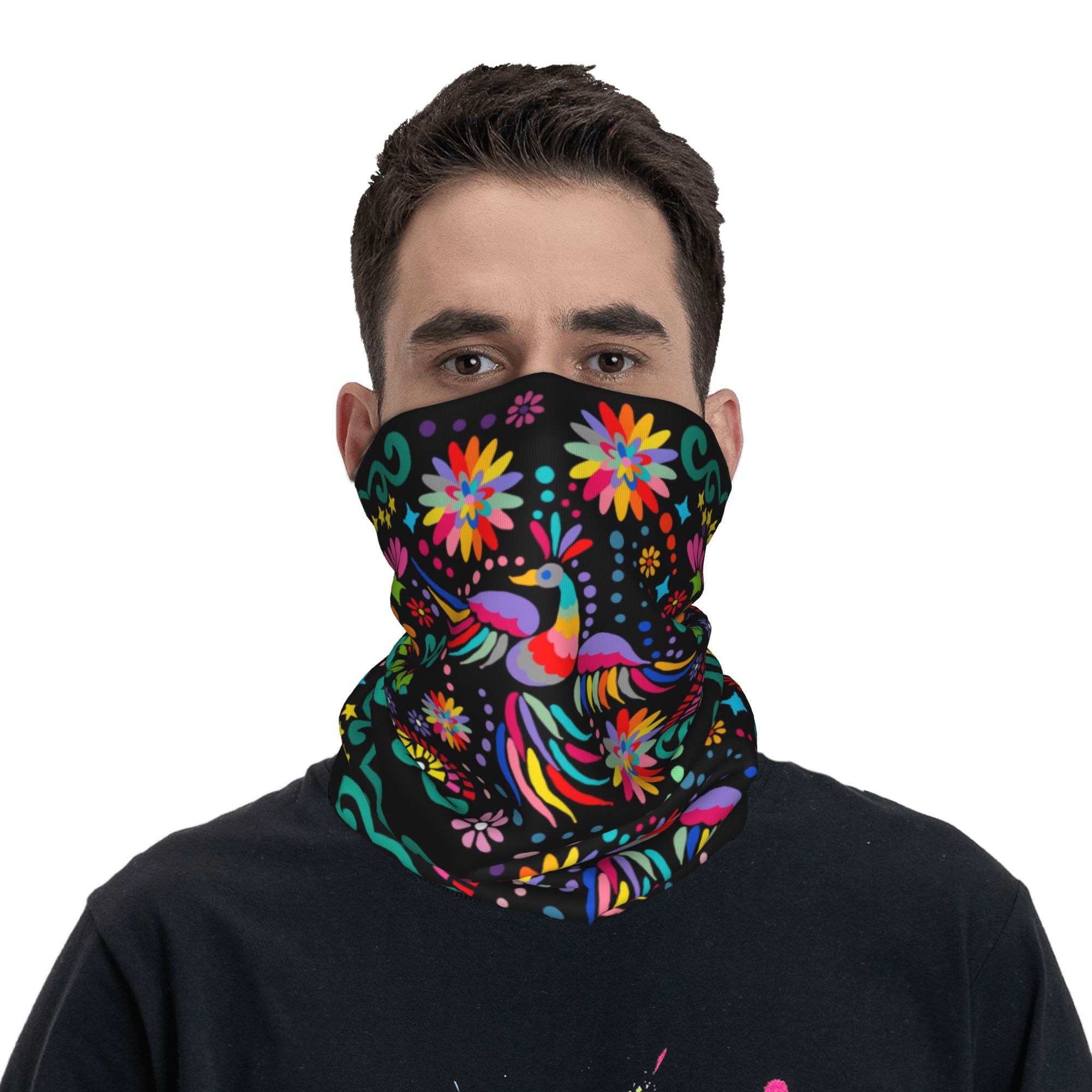 Custom Mexican Floral Flower T – Neck Gaiter Fleece Bewertung und Preis