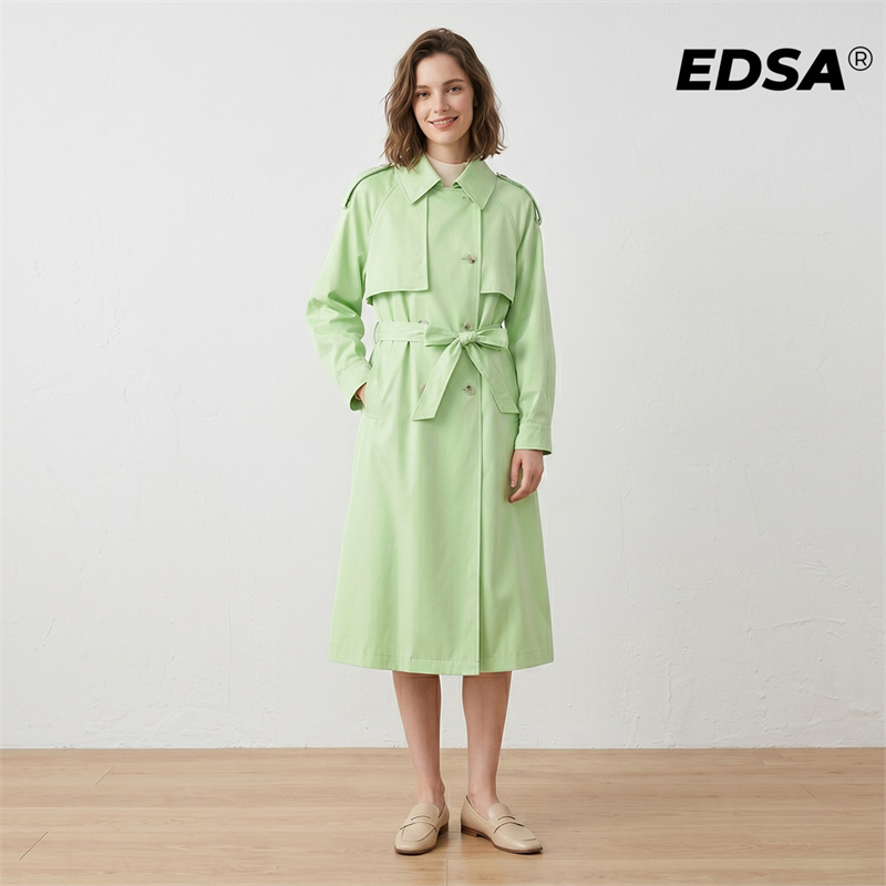 EDSA Women Green Trench Style  – Down Jacket Packable Bewertung und Preis