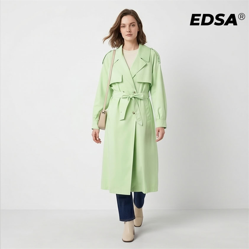 EDSA Women Green Trench Style  – Down Jacket Packable Bewertung und Preis