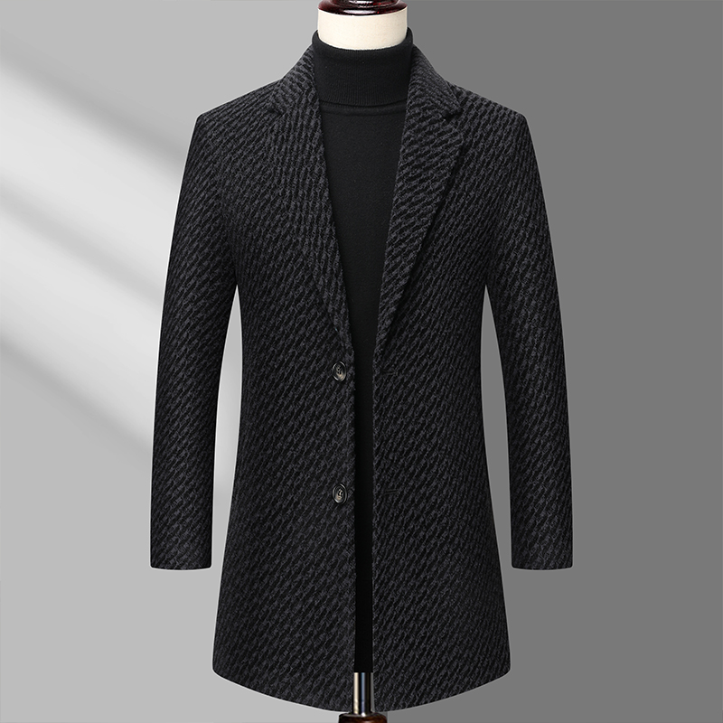 Long Coat Men Mens Wool Jacket – Wool Coat Peacoat Bewertung und Preis