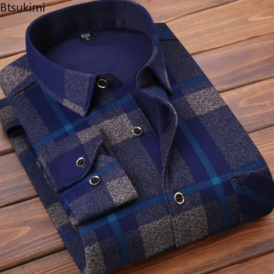 2024 Men's Winter Warm Long Sl – Flannel Shirt Lined Bewertung und Preis