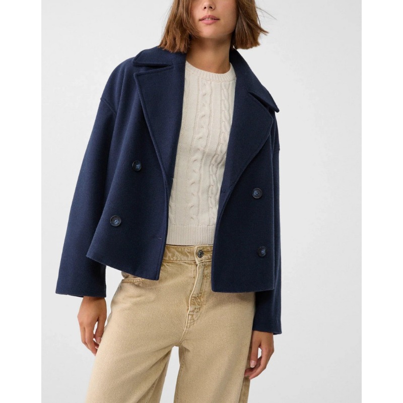 Women's Oversized Double Breas – Wool Coat Peacoat Bewertung und Preis