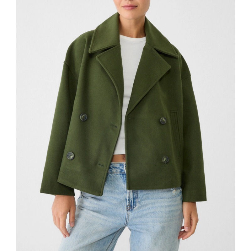 Women's Oversized Double Breas – Wool Coat Peacoat Bewertung und Preis