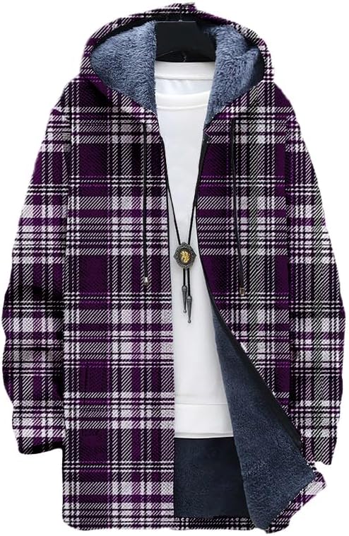 Men's Plaid Cardigan Oversized – Sherpa Hoodie Fleece Bewertung und Preis